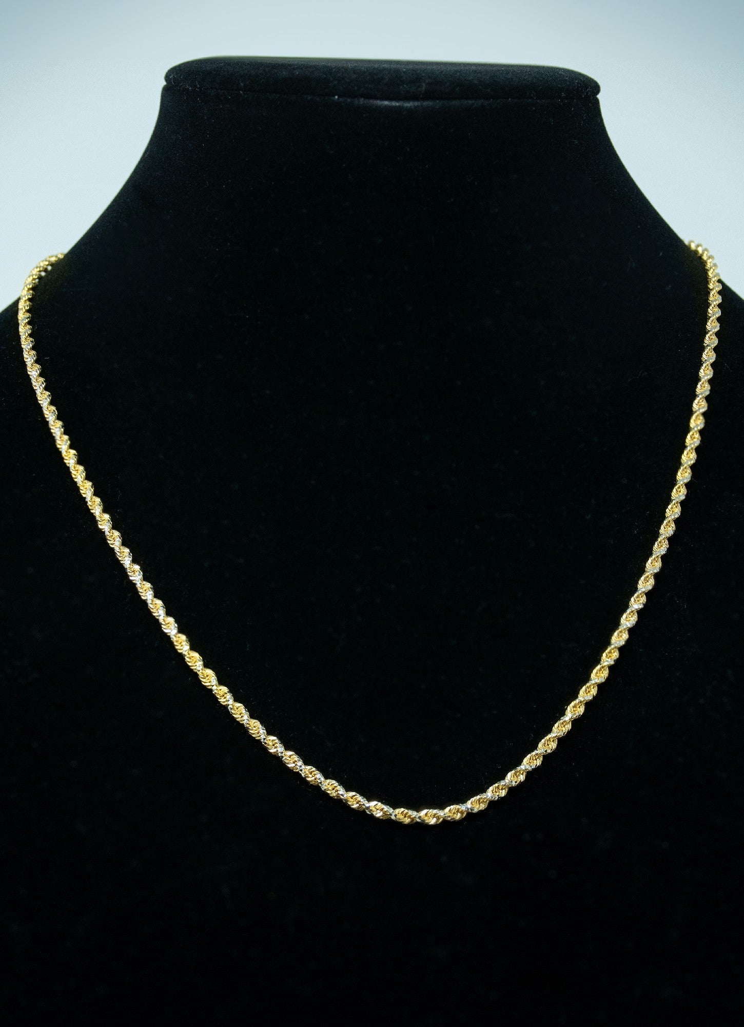 14k Solid Diamond Cut Rope Chain