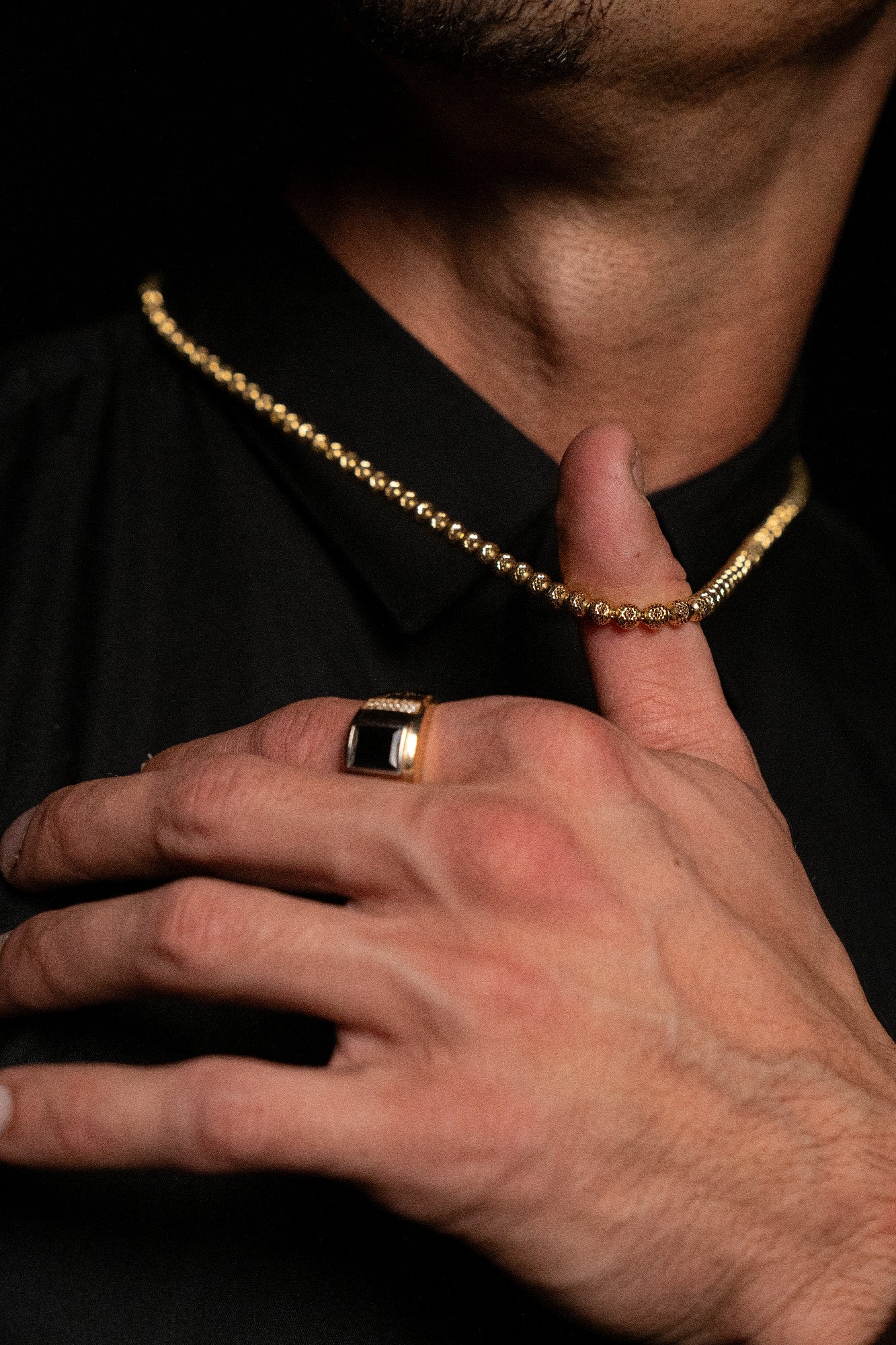 Italia D'Oro Diamond-Cut Solid Ball Chain Necklace 14K Yellow Gold