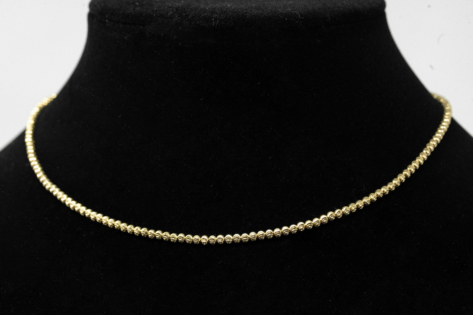 Italia D'Oro Diamond-Cut Solid Ball Chain Necklace 14K Yellow Gold